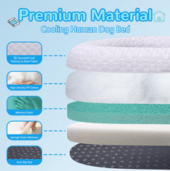 Large Foldable Cooling Human Dog Bed for Adult 71 x 43 Inch