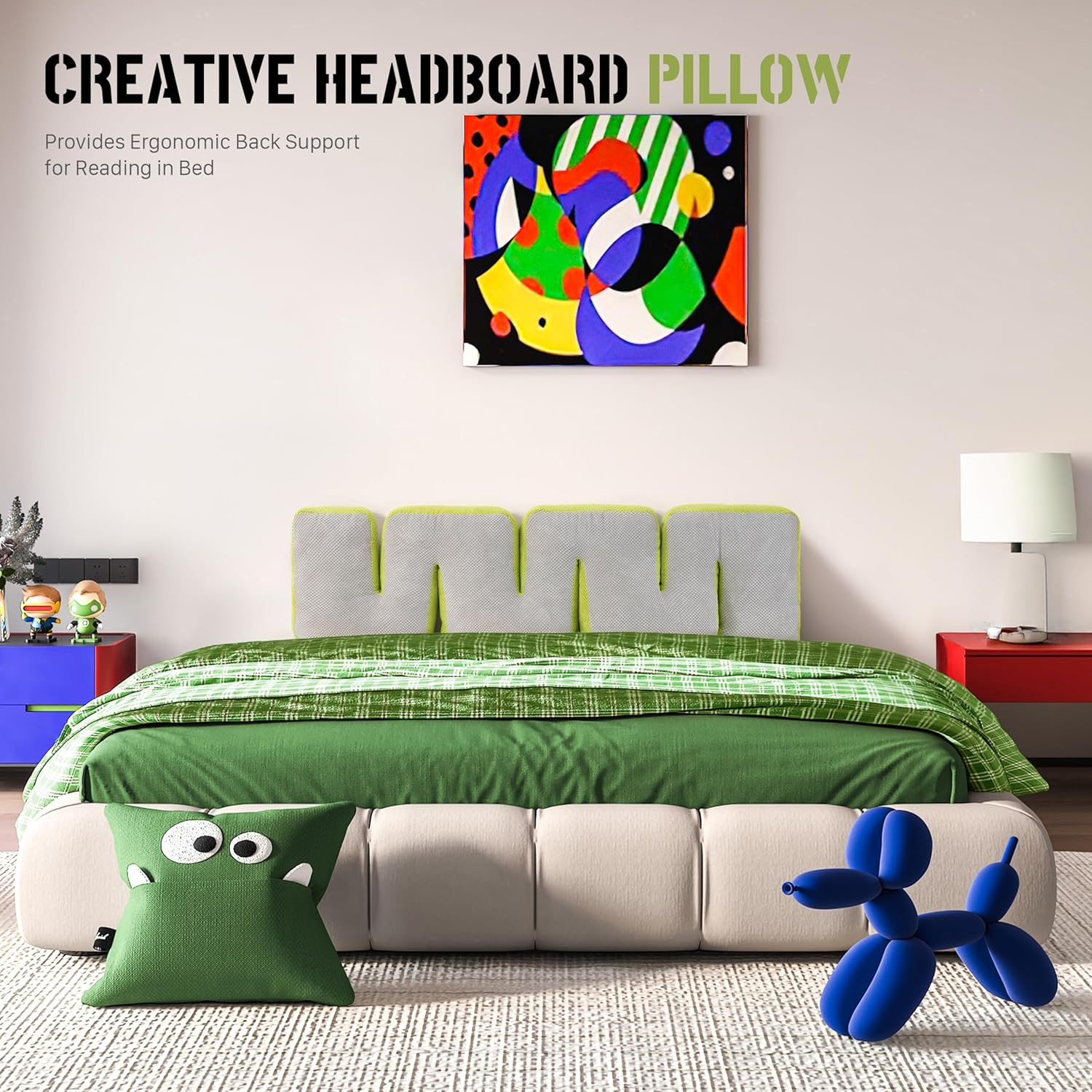 57” to 71” Retractable Double Sided Comfortable & Stylish Headboard Pillow