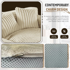 Plush Chaise Lounge Sofa, 60"