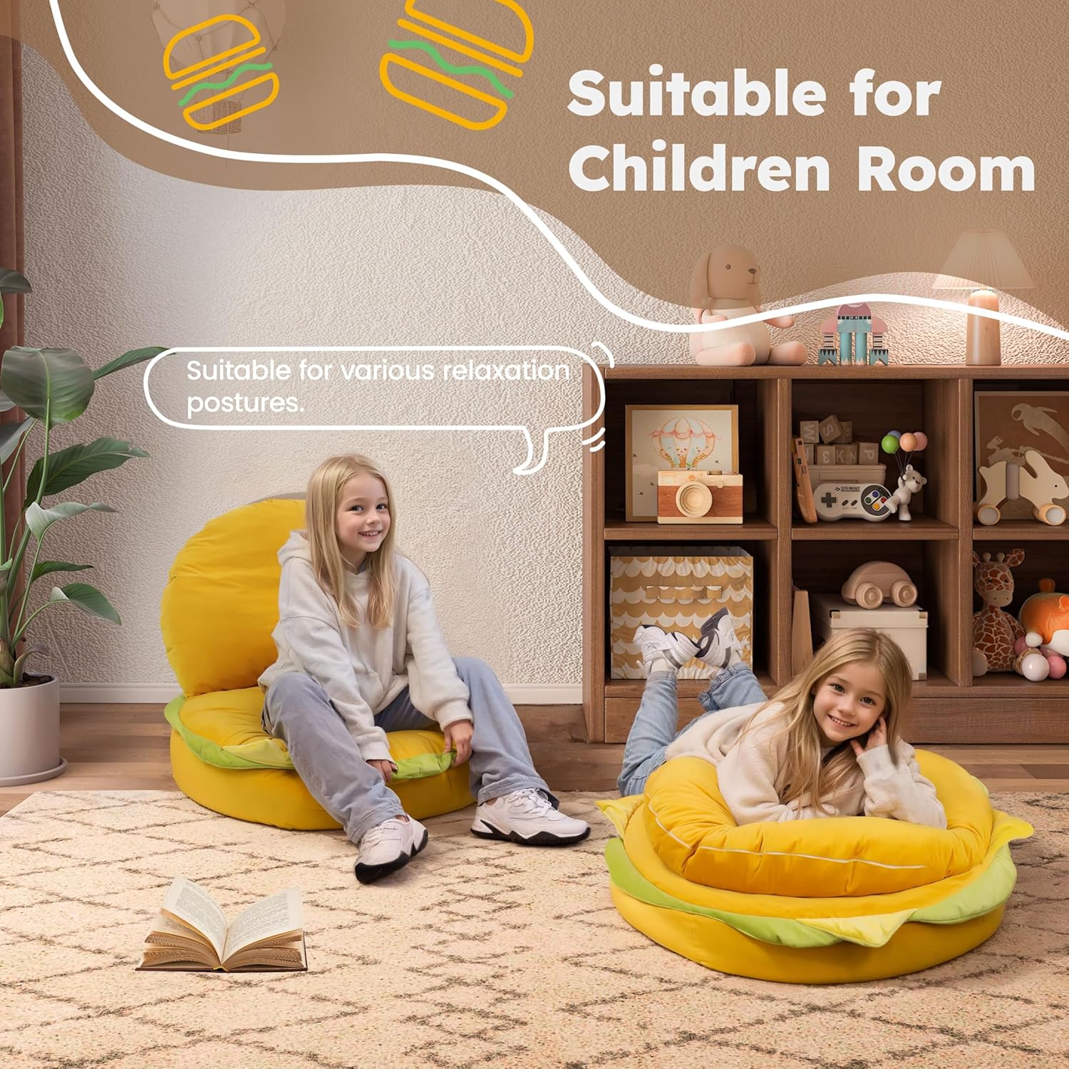 Hamburger Shaped Floor Sofa Couch