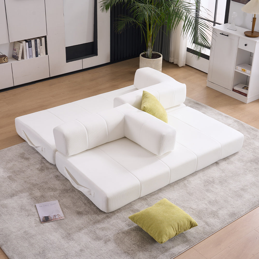 Folding Sofa Bed, 78.5" Convertible Couch Bed with 2 Pillows