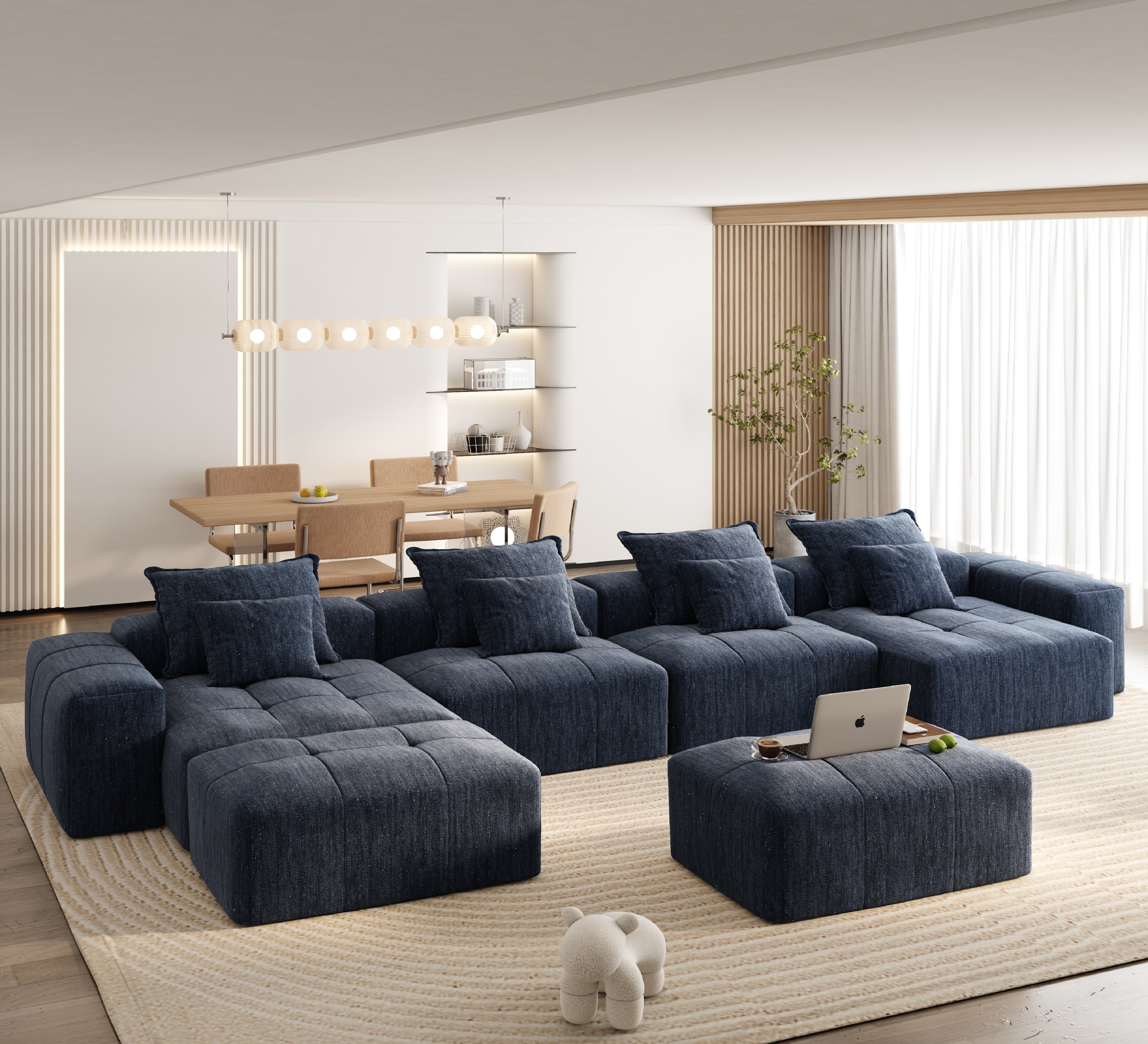 Luxury Chenille Sectional Sofa