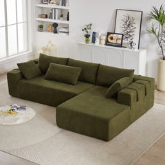 Modular L-Shaped Sectional Sofa Set, 108" with 6 Pillows