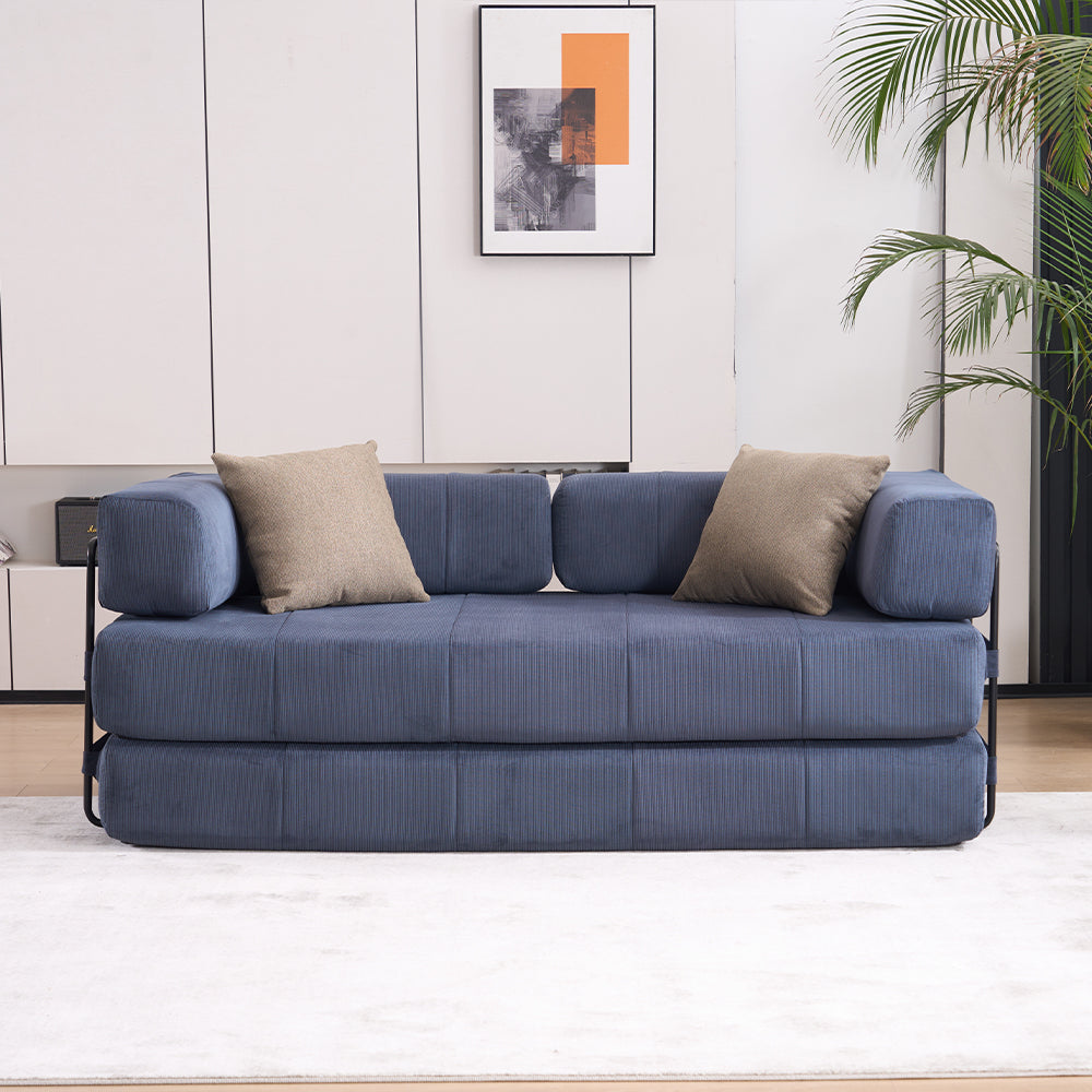 Folding Sofa Bed, 78.5" Convertible Couch Bed with 2 Pillows