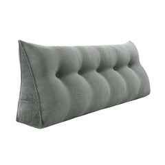 Triangular Reading Pillow Large Bolster Headboard Corduroy-Grey