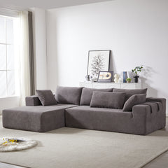 Modular L-Shaped Sectional Sofa Set, 108" with 6 Pillows