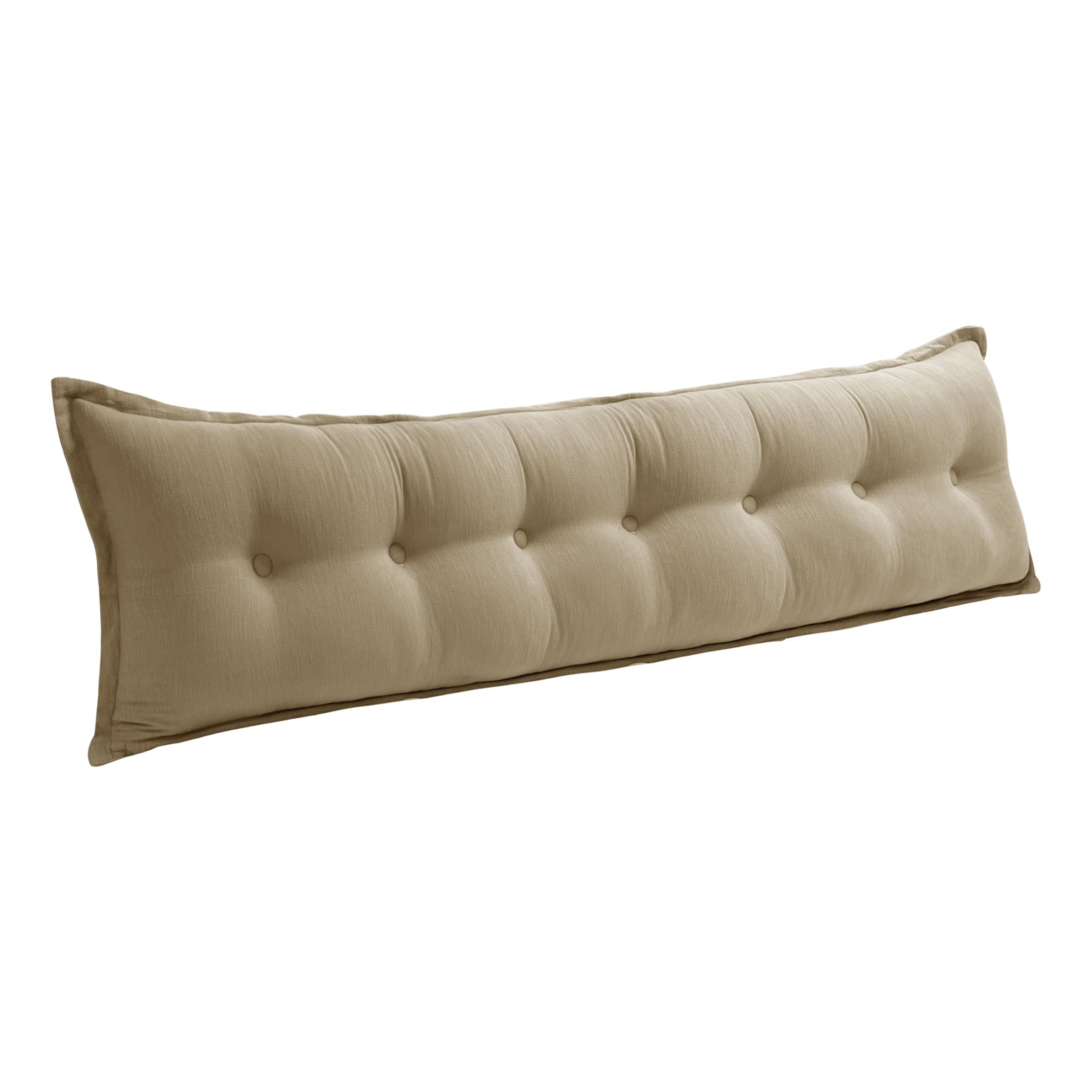 Rectangular Headboard Pillow 85% Linen & 15% Cotton Blend——Light Brown