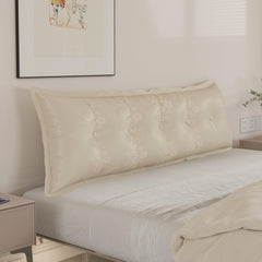 Rectangular Headboard Pillow 100% Pure Cotton——Light Beige