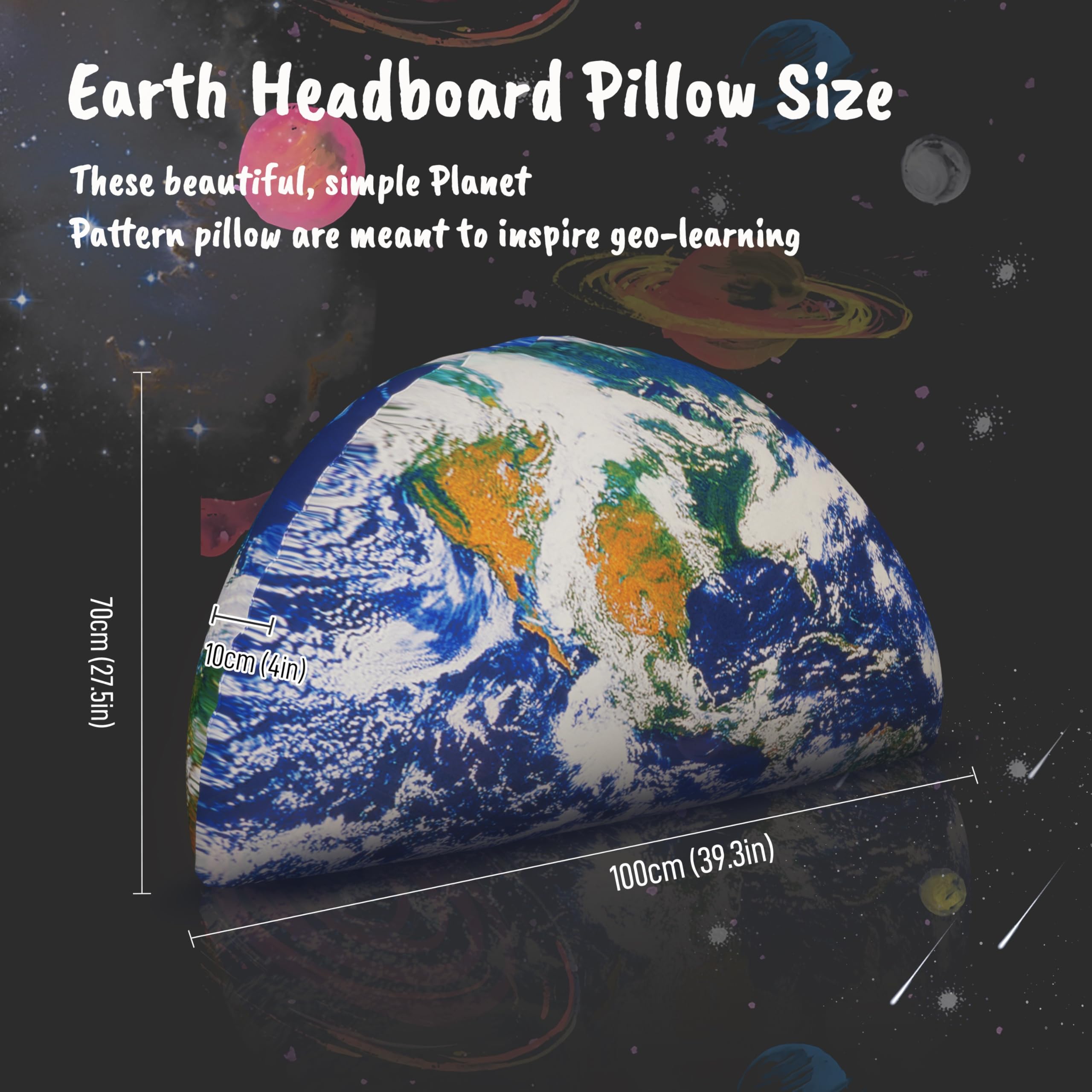 3D Space Bolster Pillow—Earth