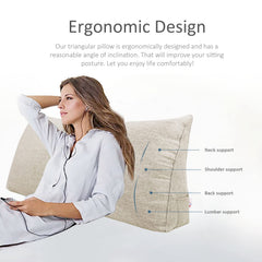 Large Reading Pillow No Button Linen——Ivory