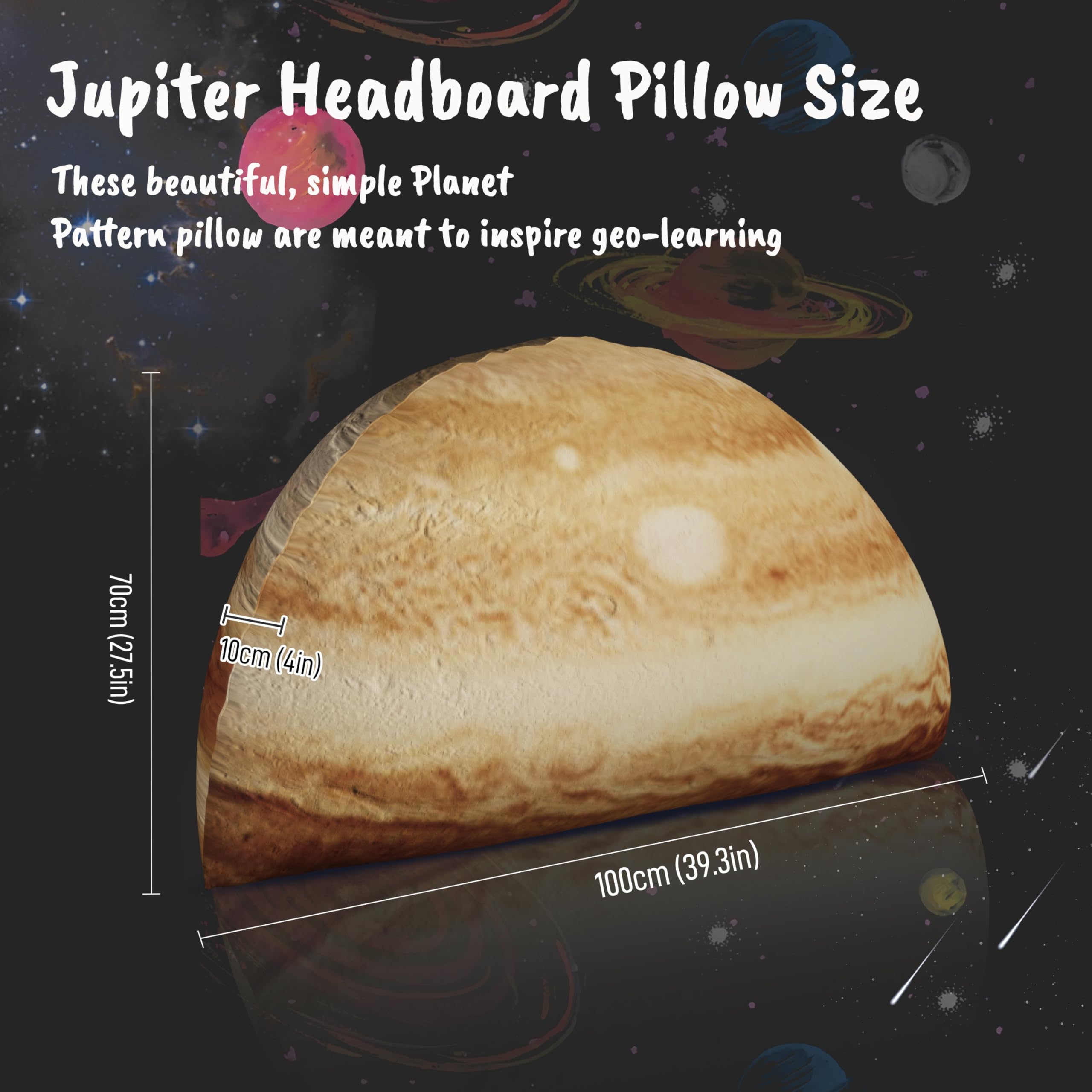 3D Space Bolster Pillow—Jupiter