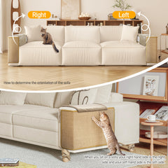 Natural Sisal Cat Scratch Furniture Protector with Storage Pockets &Organizer