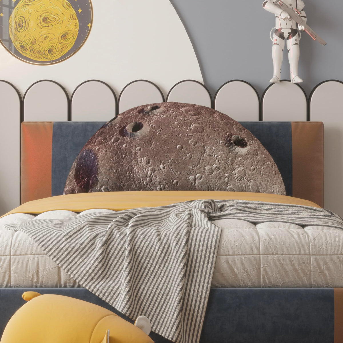 3D Space Bolster Pillow—Moon