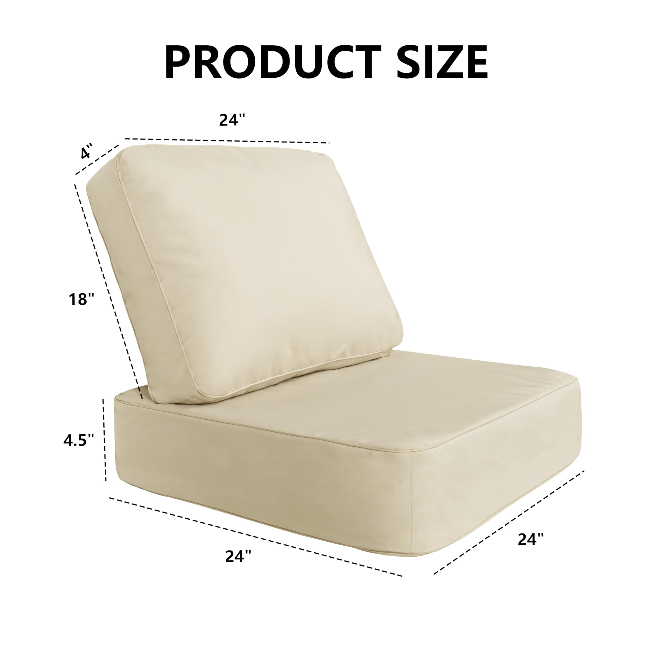 Outdoor Deep Seating Cushion Set— Offwhite