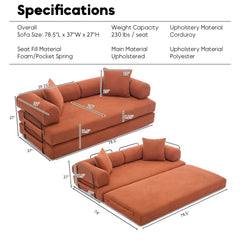 CloudFlex 3-in-1 Luxe Floor Sleeper Sofa