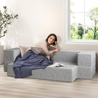 10-Inch Convertible Folding Floor Sofa Bed