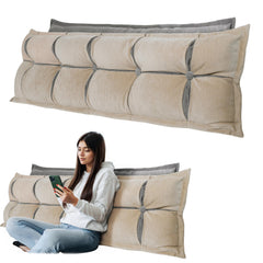 Double-layer Headboard Reading Pillow——Gray