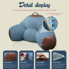 Denim Backrest Pillow with Arms