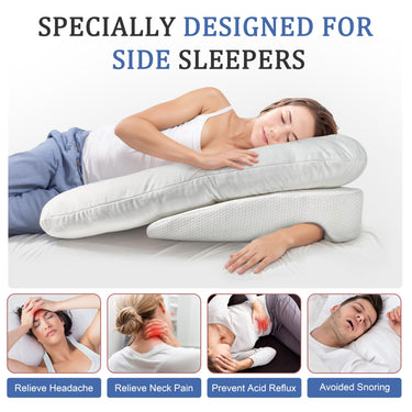 Large U-Shaped Ergonomic Side Sleeper Pillow with Arm Hole