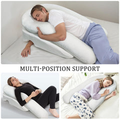 Large U-Shaped Ergonomic Side Sleeper Pillow with Arm Hole