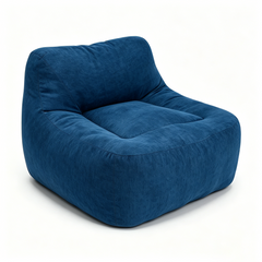 Upholstered Floor Bean Bag Chair, Soft Velvet-Feel Fabric Lounge Chair