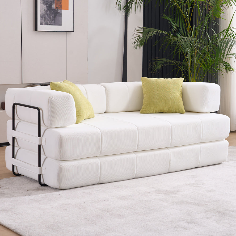 Folding Sofa Bed, 78.5" Convertible Couch Bed with 2 Pillows