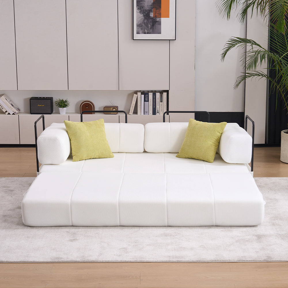 Folding Sofa Bed, 78.5" Convertible Couch Bed with 2 Pillows