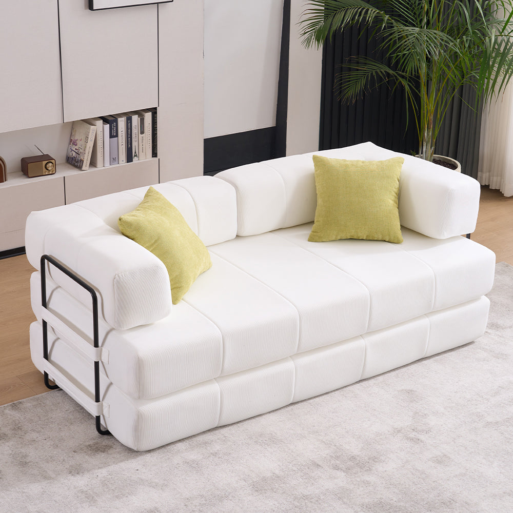 Folding Sofa Bed, 78.5" Convertible Couch Bed with 2 Pillows