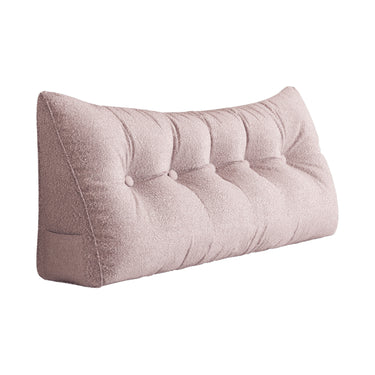 Large Bolster Triangular Backrest Reading Pillow Plush —Light Pink