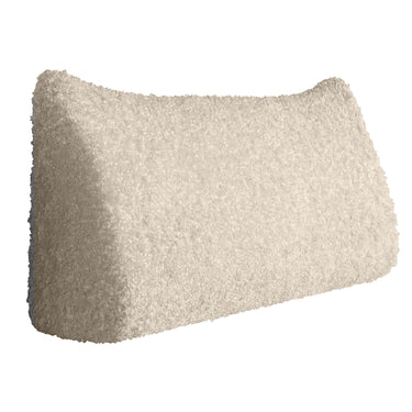 Large Triangular White Plush Lumbar Support Pillow