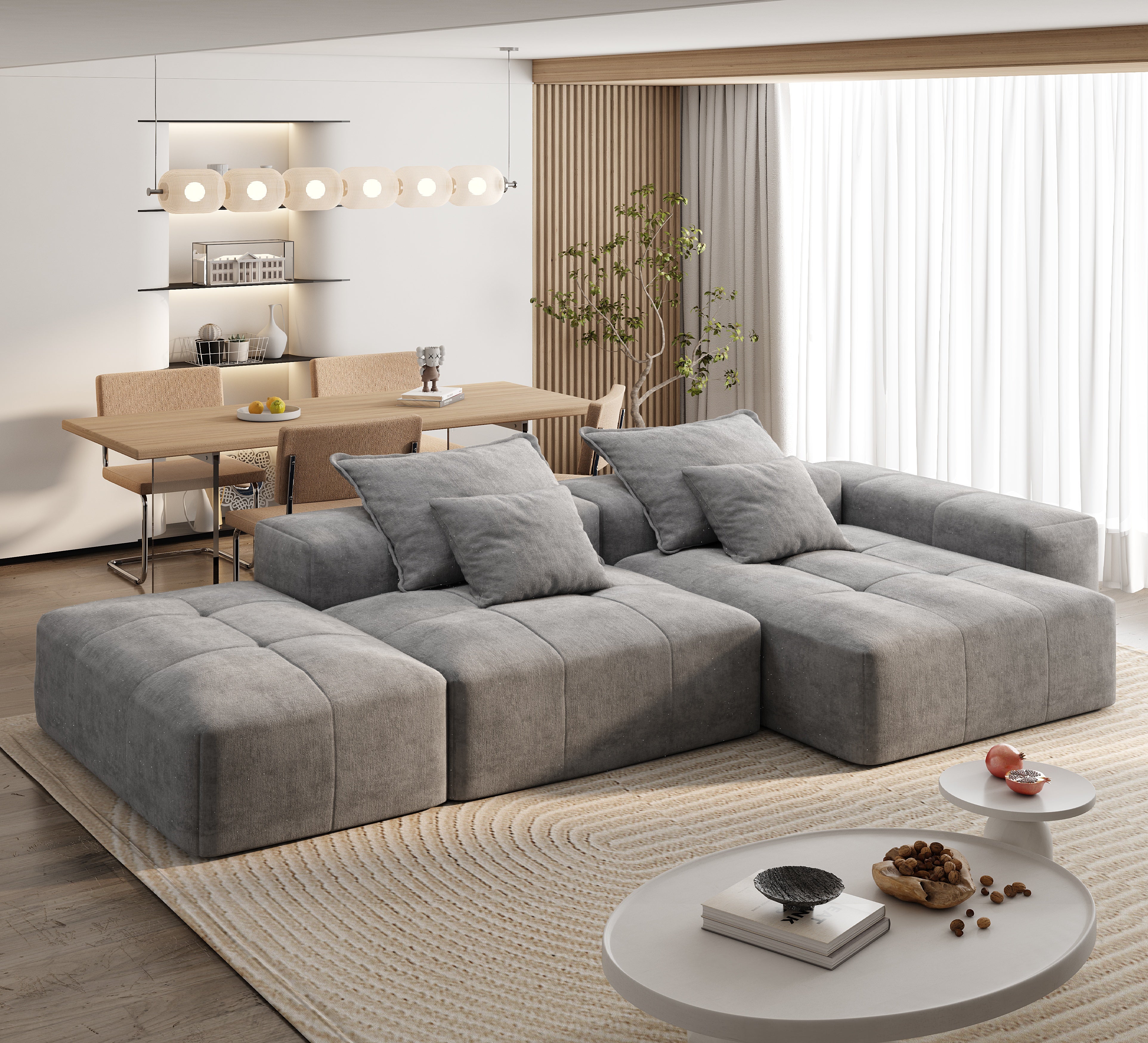 Luxury Chenille Sectional Sofa