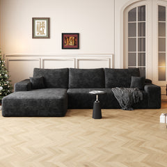 CloudComfort 107" Modern Modular Sectional – L-Shape Sofa in Plush Corduroy