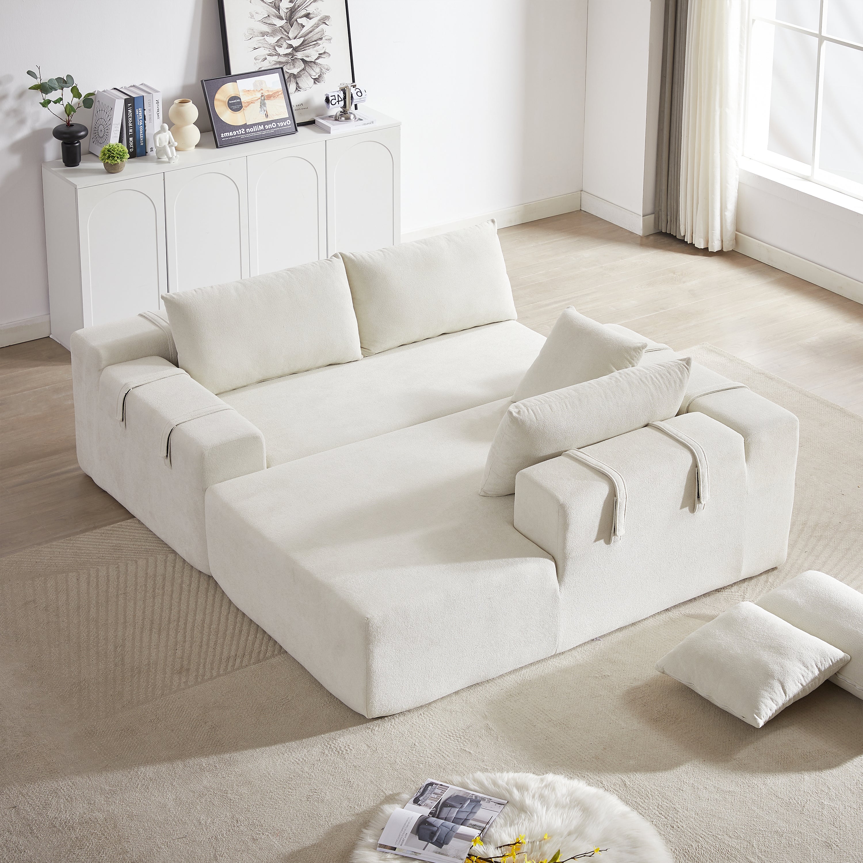 Beige 3 Seat(Right Chaise)