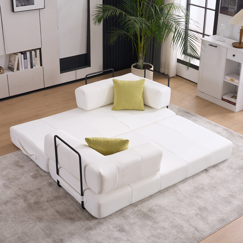 Folding Sofa Bed, 78.5" Convertible Couch Bed with 2 Pillows