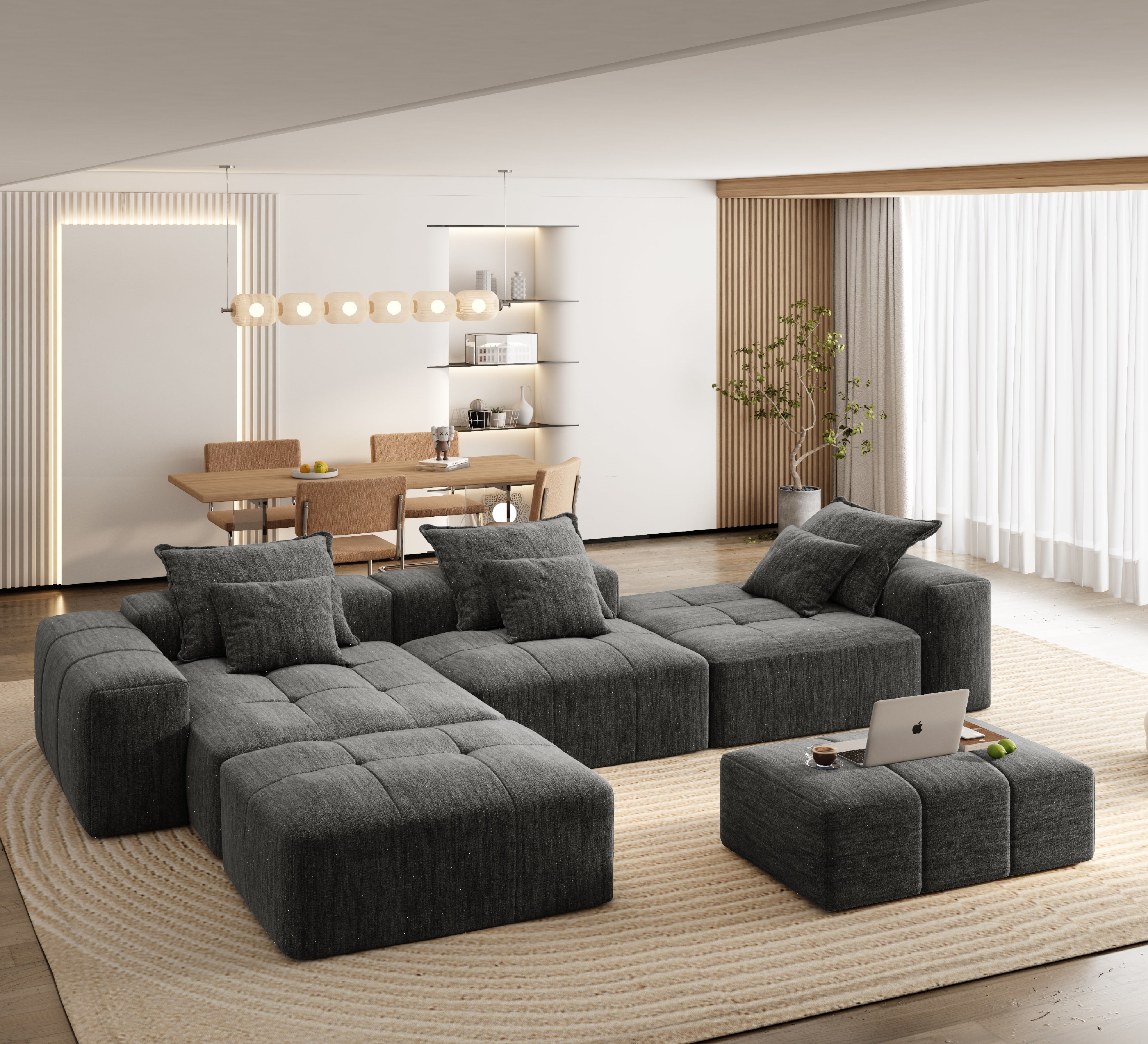 Luxury Chenille Sectional Sofa