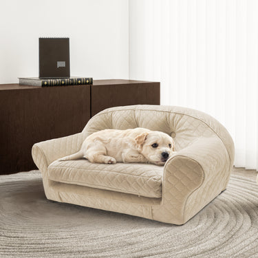 Luxury Dog Sofa Bed with Attached Blanket