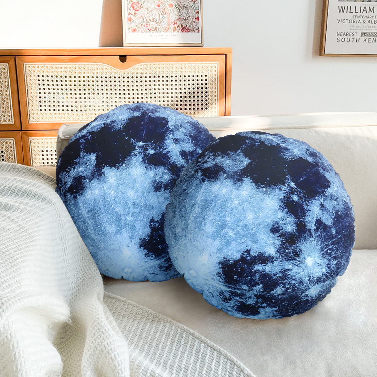 3D Planet Stuffed Pillows —Black Moon