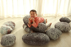 3D Curve Living Stones 7 Piece Set Floor Pillows Mixed Throw Pillows #02