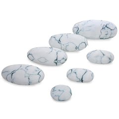 3D Stone Pillow 7 Piece Set——New White Marble