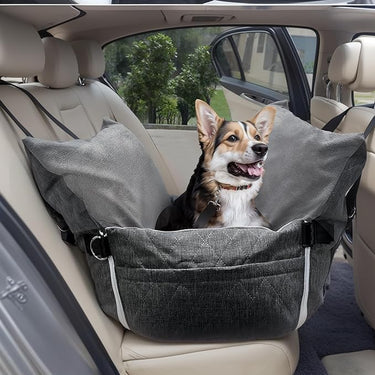 Medium Dog Car Seat - with Safety Leash and Waterproof Carrier