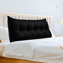 Rectangular Back Support Headboard Pillow Velvet——Black