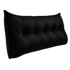 Rectangular Back Support Headboard Pillow Velvet——Black