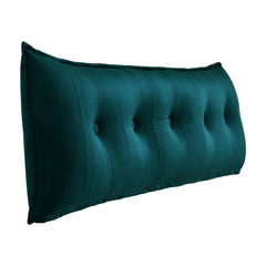 Rectangular Back Support Headboard Pillow Velvet——Cyan