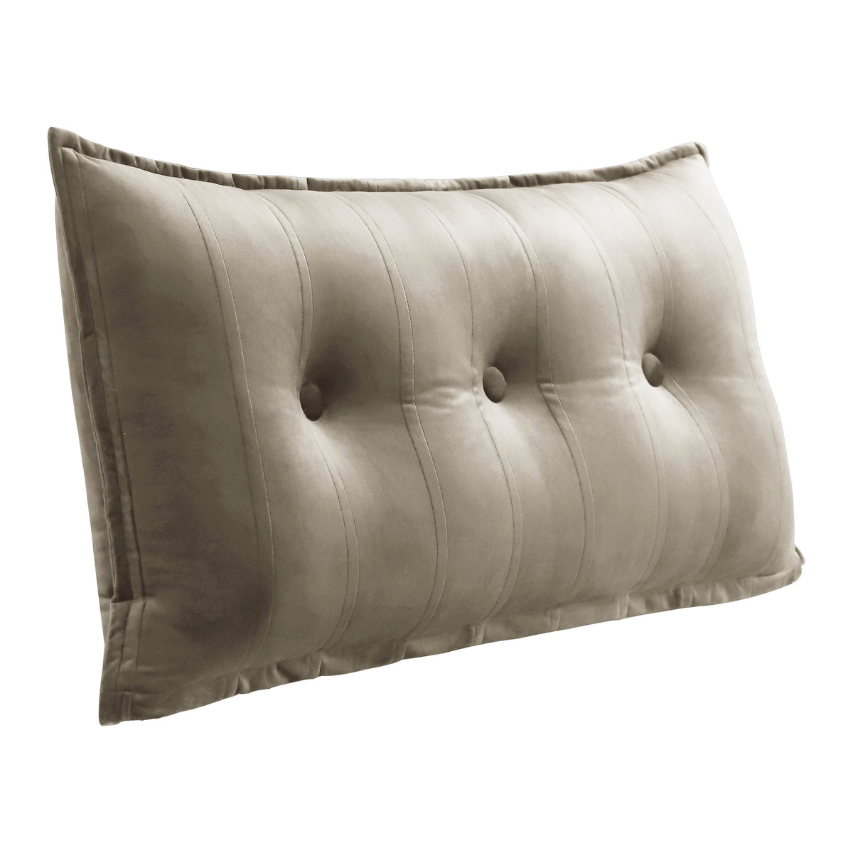 Rectangular Back Support Headboard Pillow Velvet——Light Tan