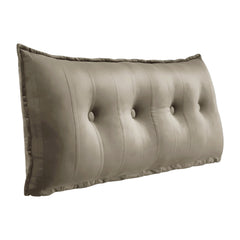 Rectangular Back Support Headboard Pillow Velvet——Light Tan