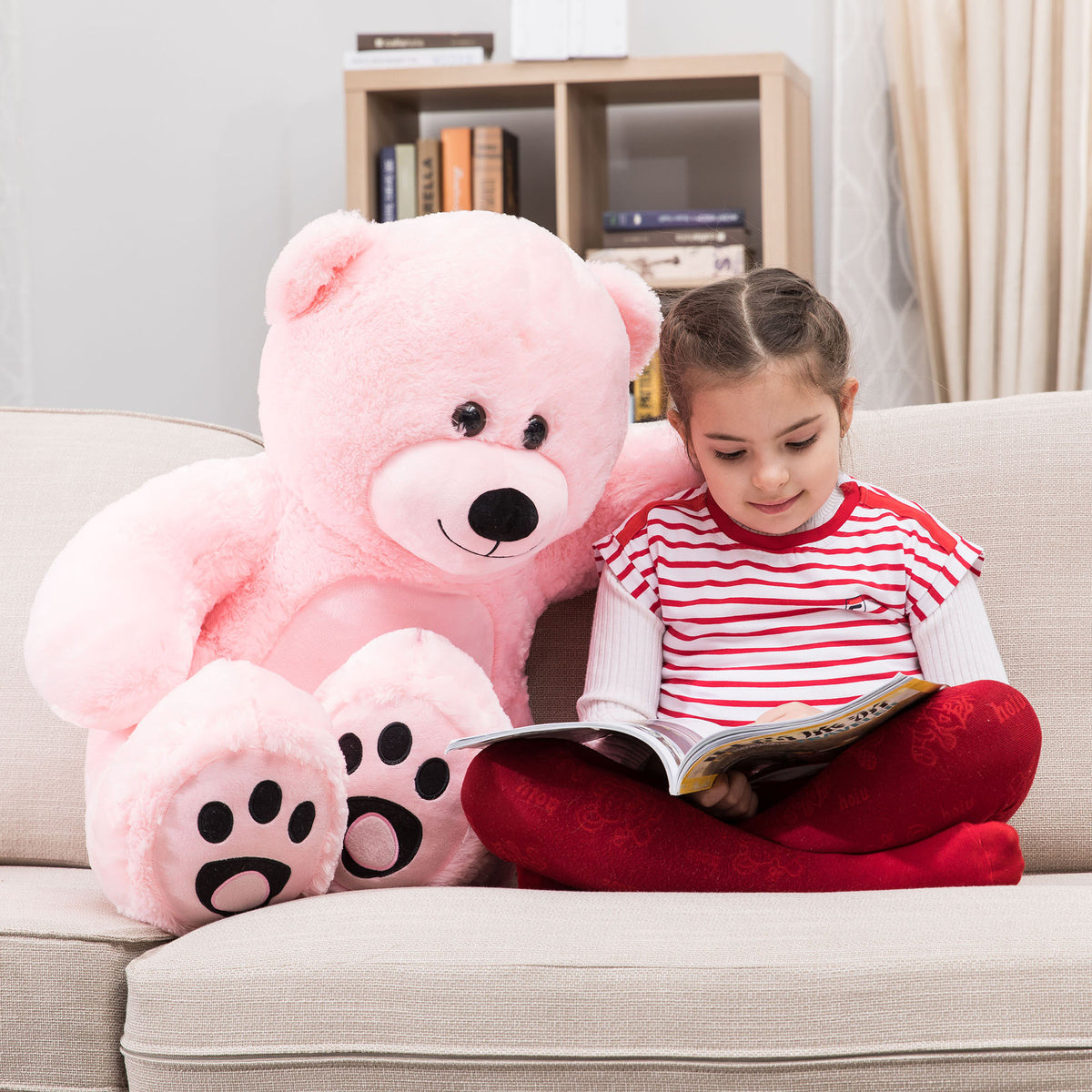 3 Foot Giant Teddy Bear Daneey Cuddly Teddy Bear ——Red 36 Inches