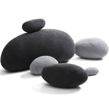 3D Curve Living Stones Pillows 6 Mix Sizes —Dark Gray and Light Gray