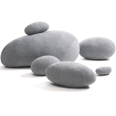 3D-Steine-Kissen, 6 verschiedene Größen – Hellgrau 