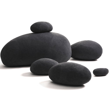 3D-Steine-Kissen, 6 verschiedene Größen – Dunkelgrau 