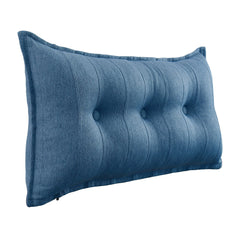 Rectangular Back Support Headboard Pillow Linen——Blue